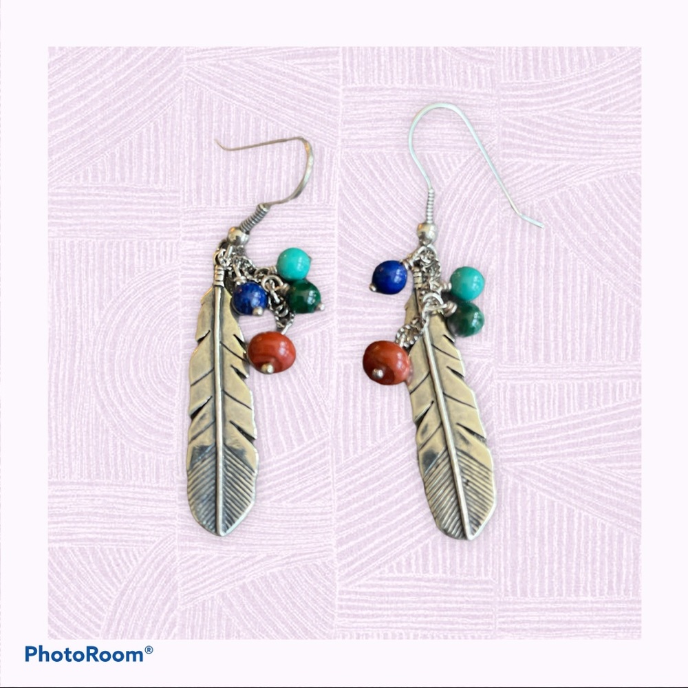 Carolyn Pollack Feather Earrings